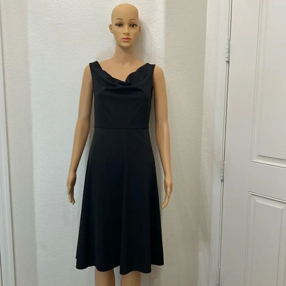Express Dress Size 5/6 Juniors Midi Cowl Neck Sleeveless  💯Polyester Ft & Flare